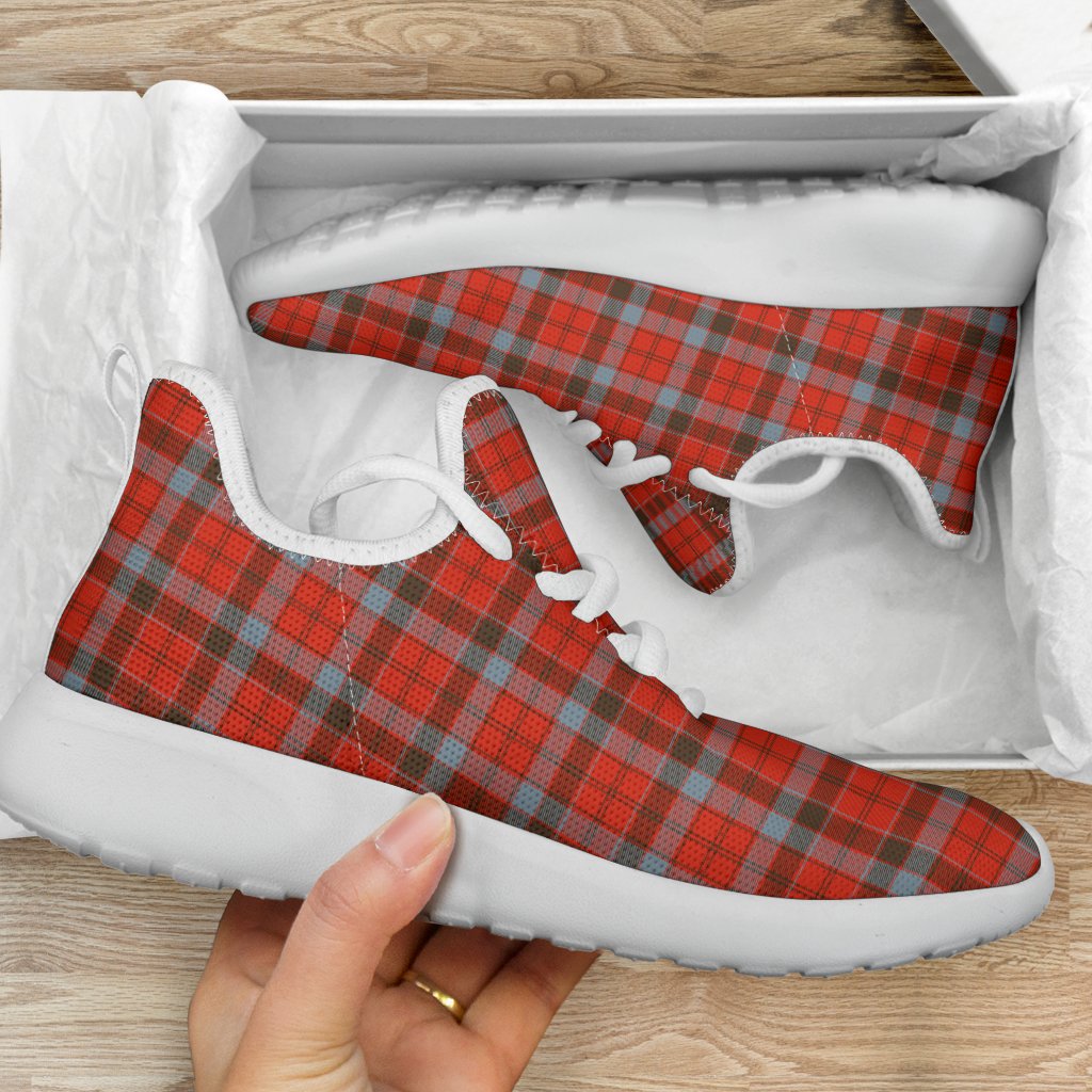 Robertson Weathered Tartan Plaid Mesh Knit Sneakers