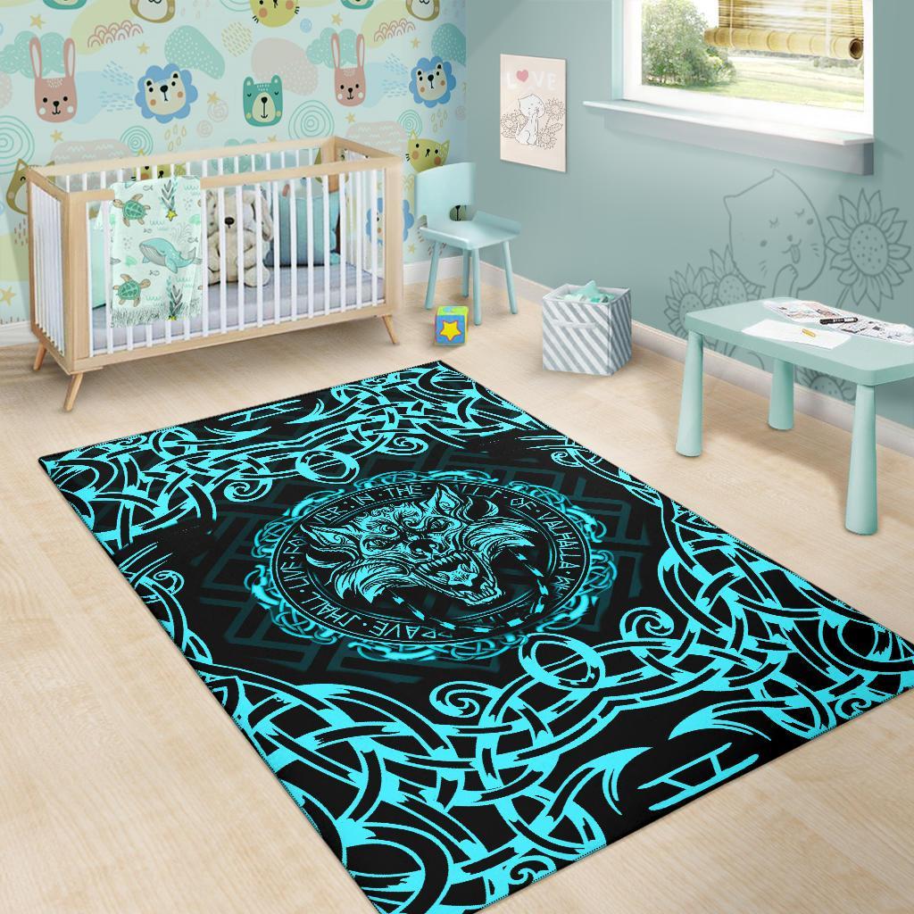 Viking Area Rug Fenrir Viking Cyan 3D