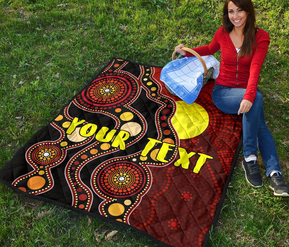 (Custom) Premium Quilt Australia Aboriginal Lives Matter Flag