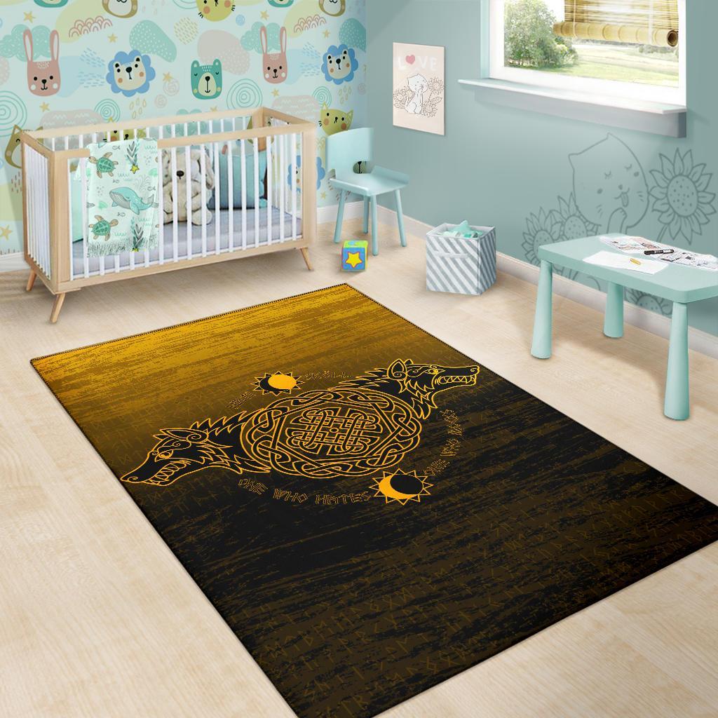 Viking Area Rug Skoll And Hati Orange Ver02