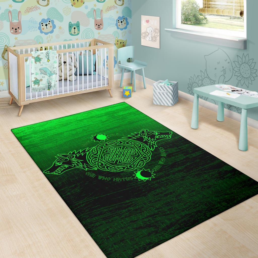 Viking Area Rug Skoll And Hati Green