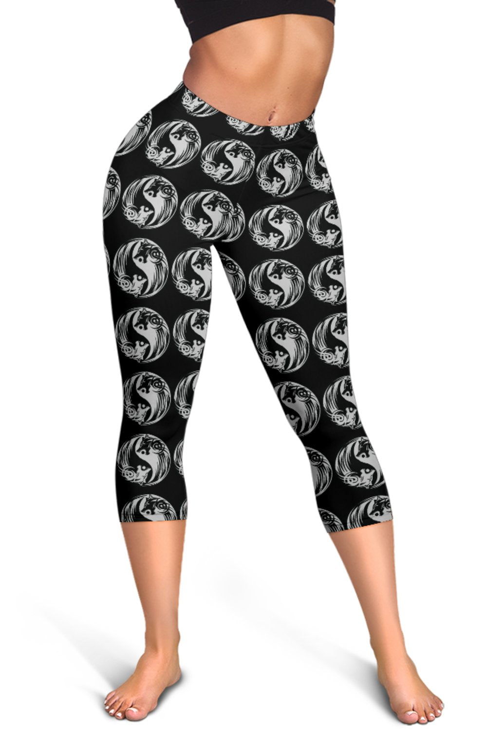 Viking Legging Capris Ying Yang Wolf