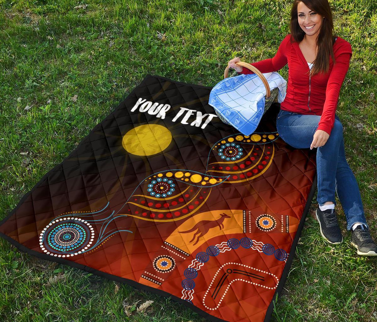 Aboriginal Personalised Premium Quilt - Flowers On The Land