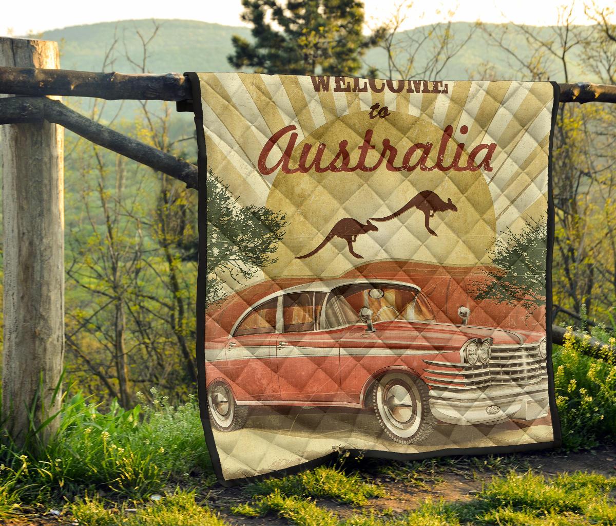 Premium Quilts - Retro Car Quilts Vintage Kangaroo