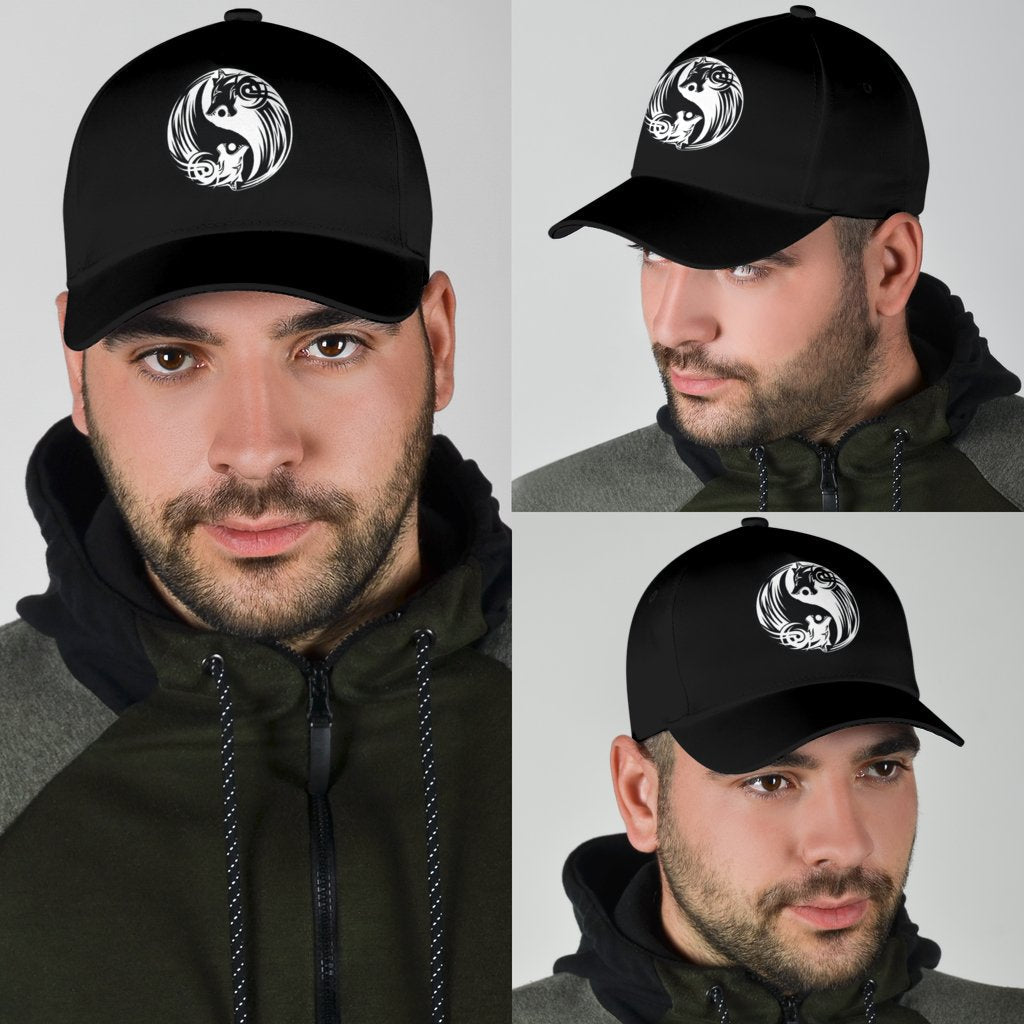 Viking Style Bomber Classic Cap Ying Yang Wolf