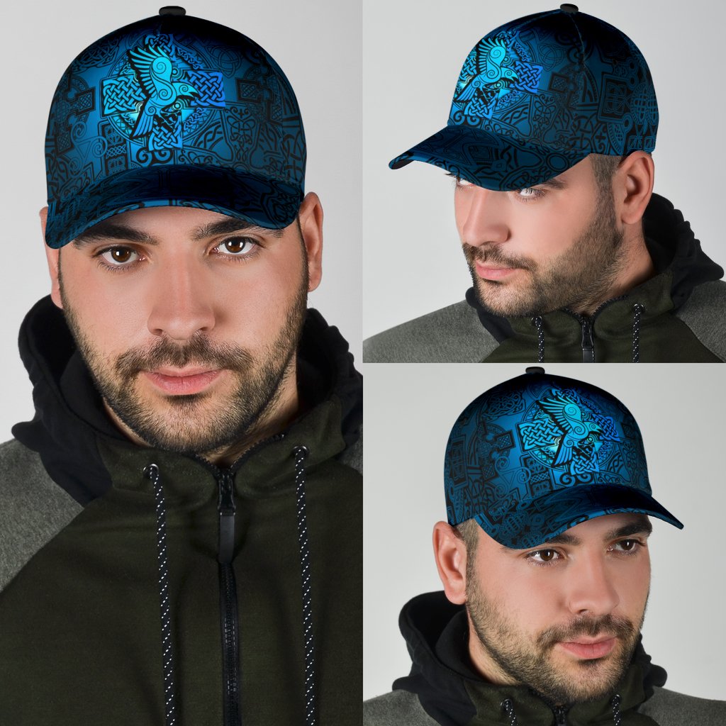 Viking Style Classic Cap - Raven Odin Celtic Cyan