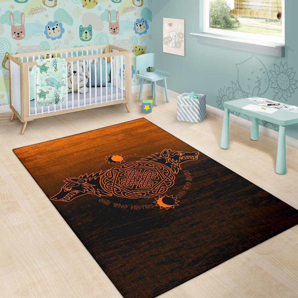 Viking Area Rug Skoll And Hati Orange