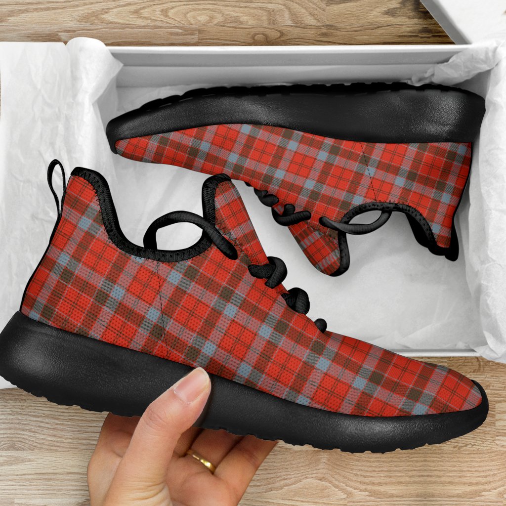 Robertson Weathered Tartan Plaid Mesh Knit Sneakers