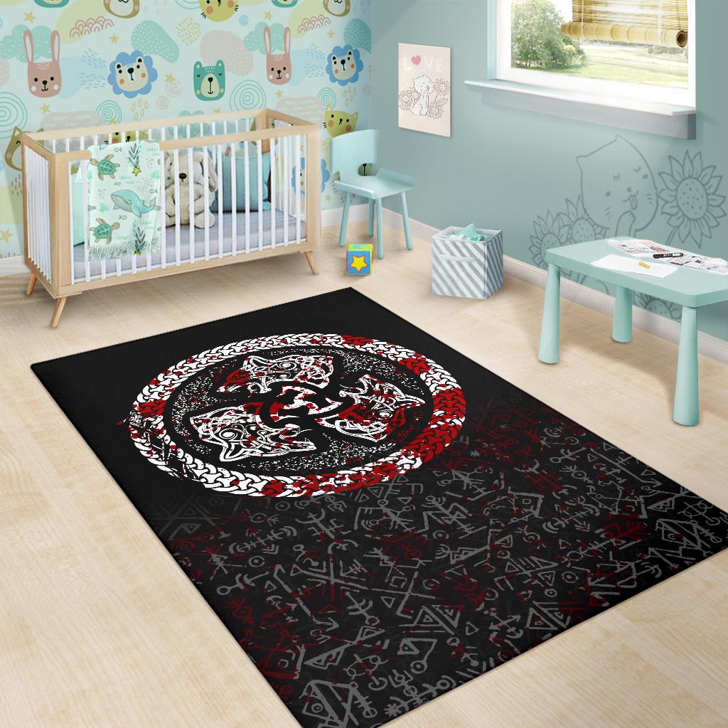 Viking Area Rug Fierce Blood Wolf Symbol Of A Viking Nordic