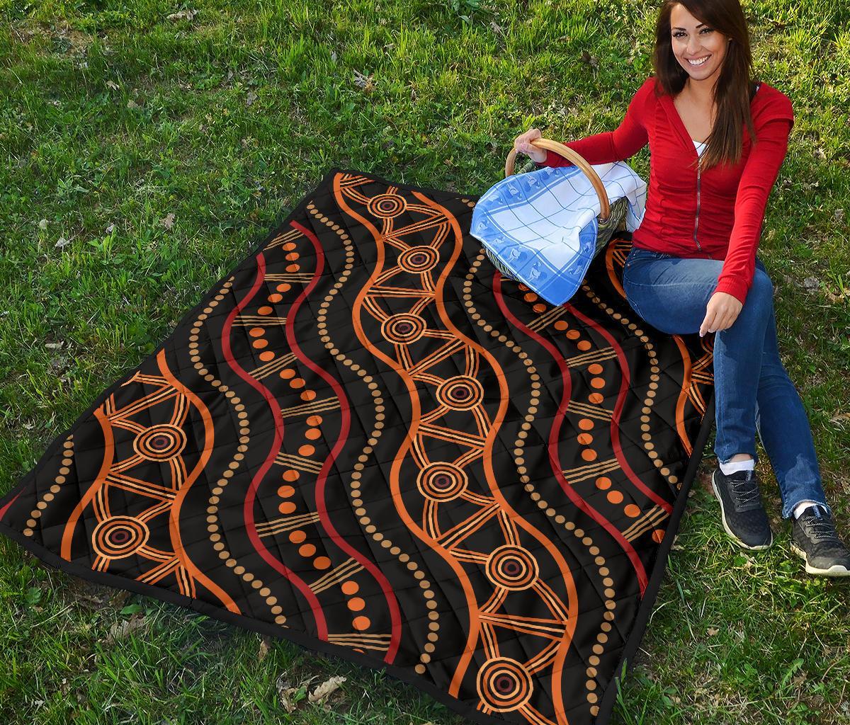 Aboriginal Premium Quilt - Indigenous Patterns Ver05