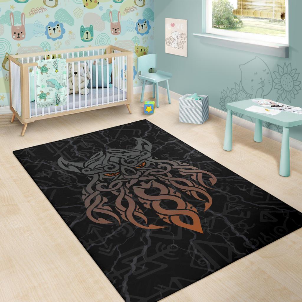 Viking Area Rug Odin God Furthark Tattoo Special Ver01