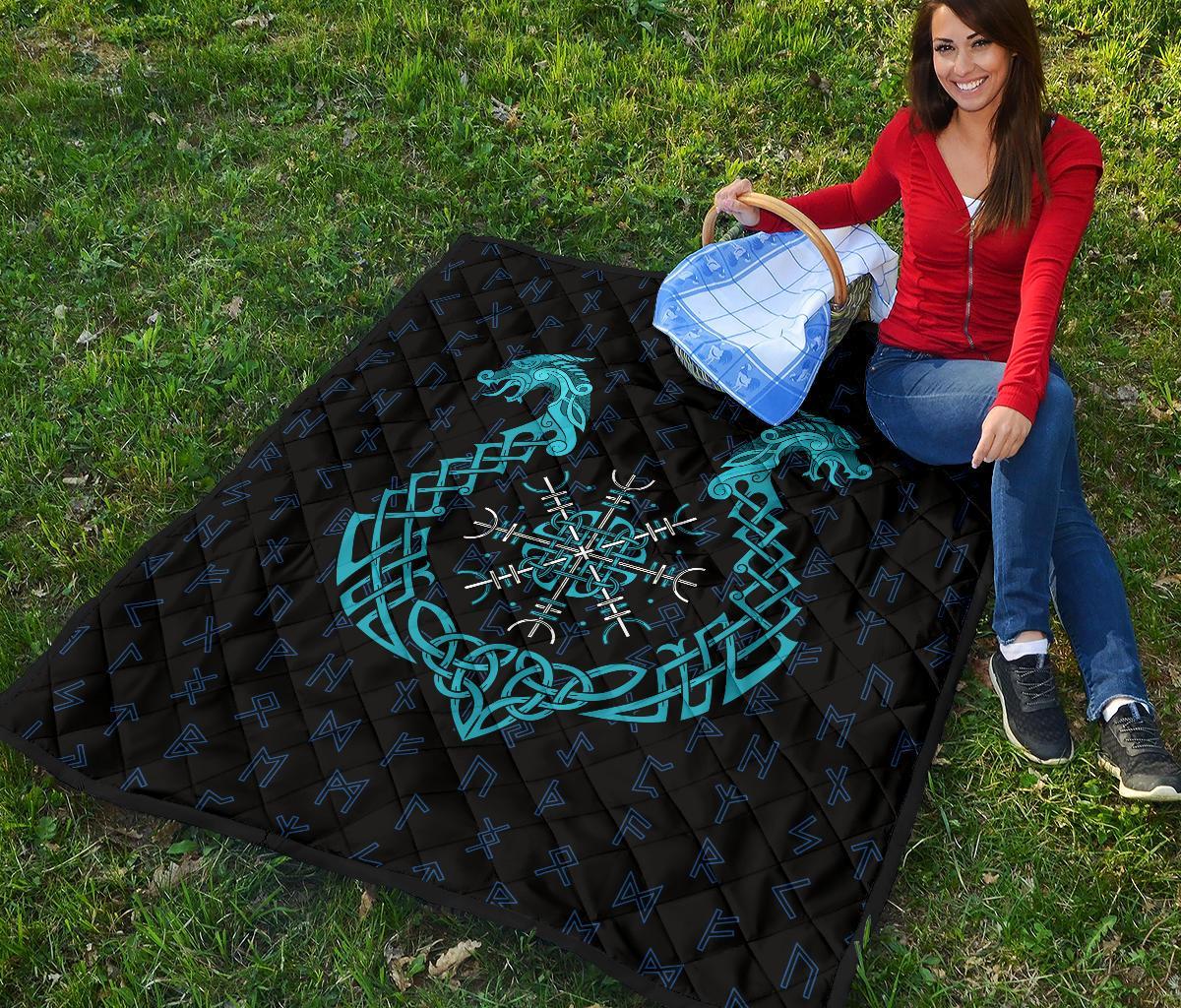 Viking Premium Quilt Aegishjalmur Helm Of Awe Blue Edition