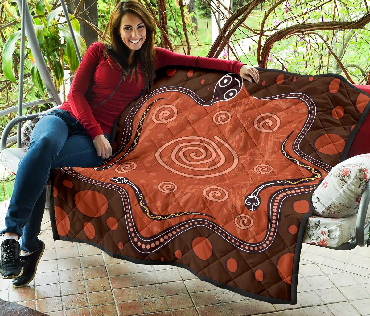 Aboriginal Premium Quilt - Australia Snake Aboriginal