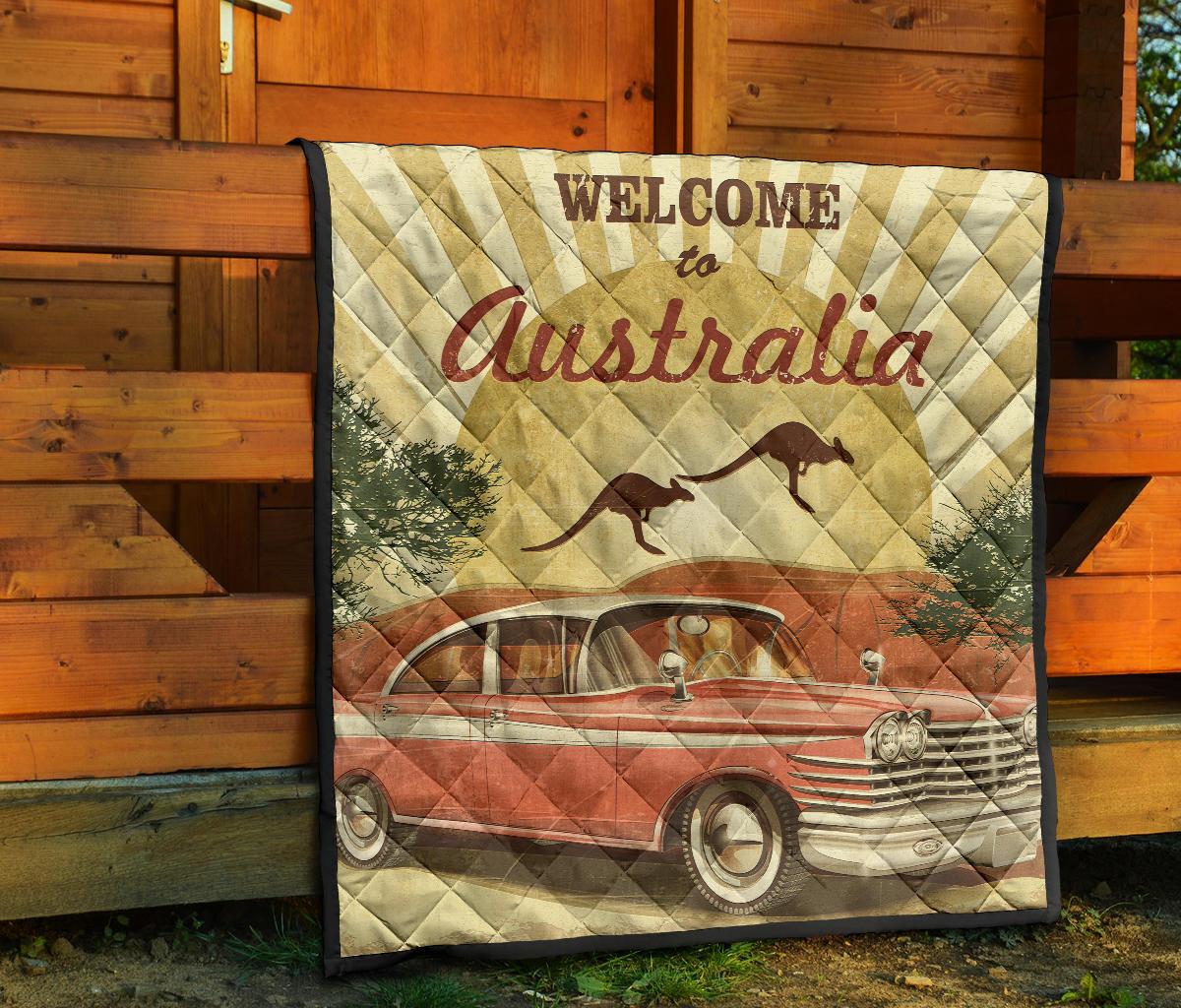 Premium Quilts - Retro Car Quilts Vintage Kangaroo