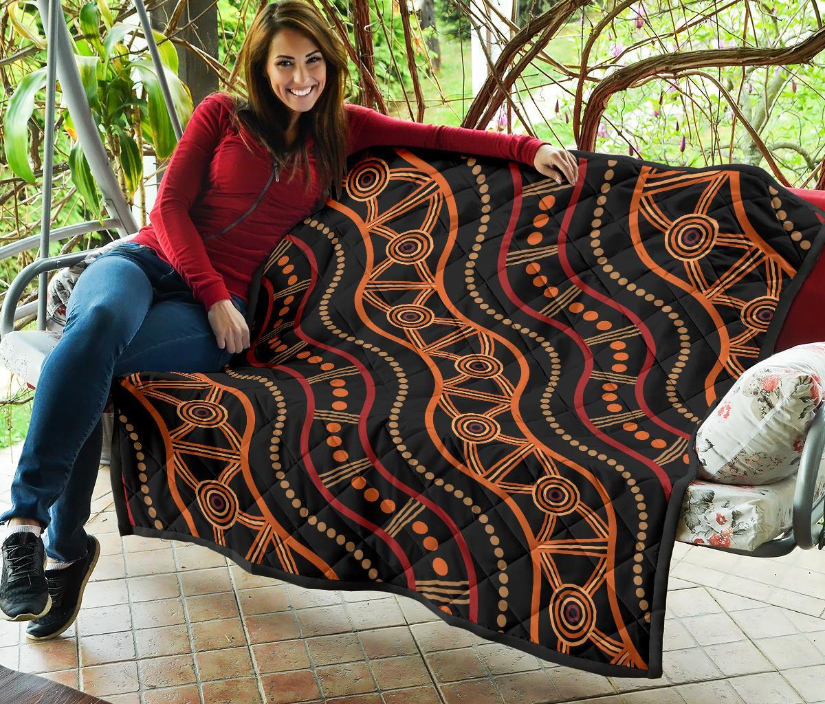 Aboriginal Premium Quilt - Indigenous Patterns Ver05