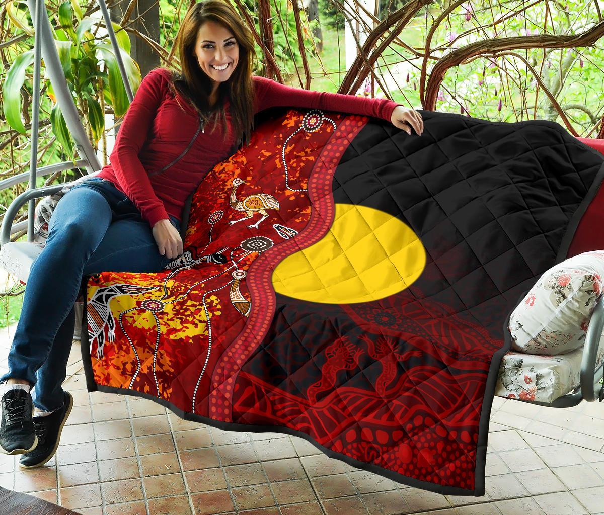 Aboriginal Premium Quilt - Red Indigenous Flag