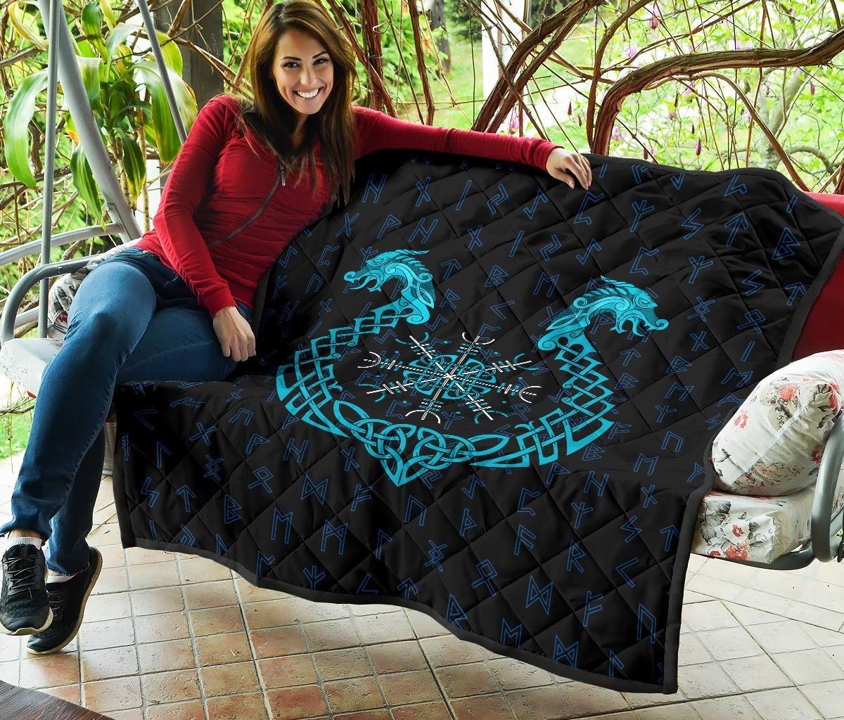 Viking Premium Quilt Aegishjalmur Helm Of Awe Blue Edition