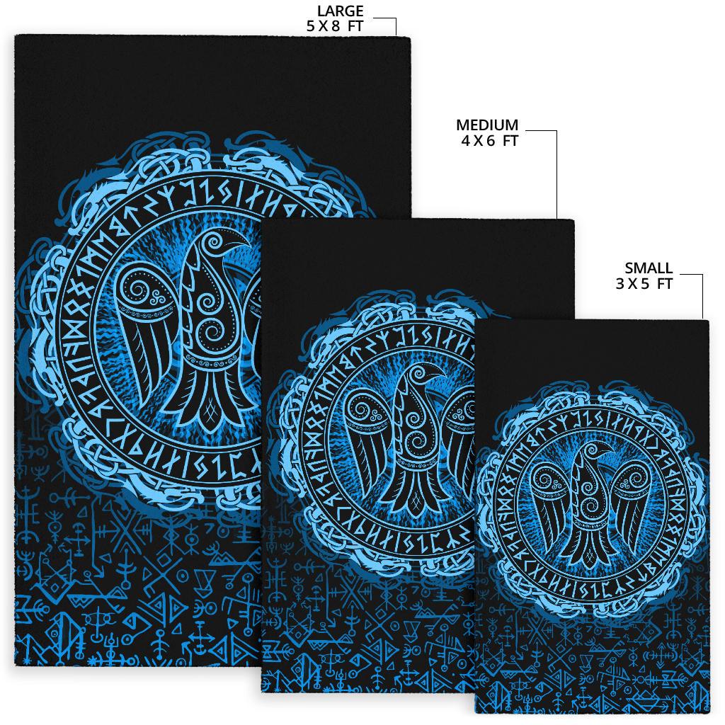 Viking Area Rug Raven Celtic Cyan