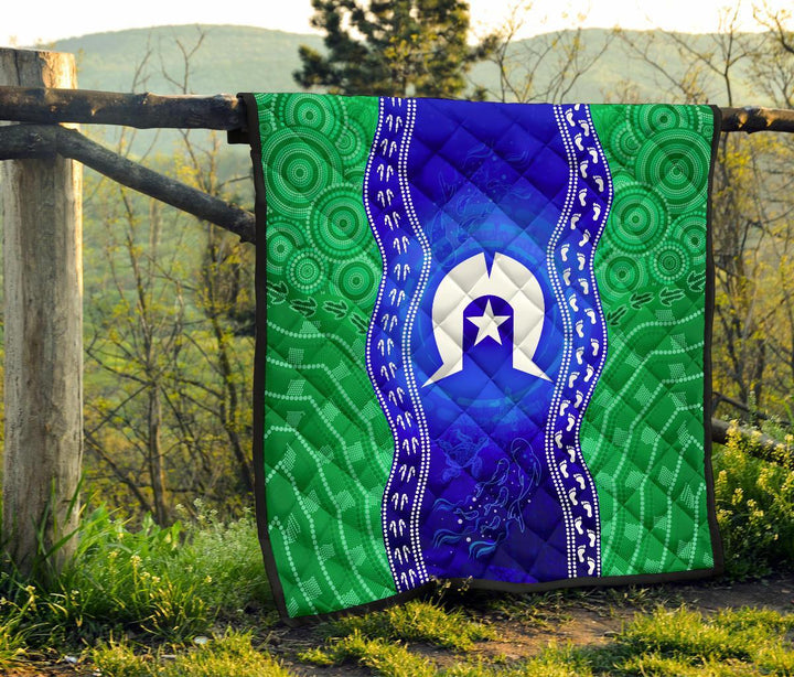 Torres Strait Islanders Premium Quilt - Torres Symbol With Aboriginal ...
