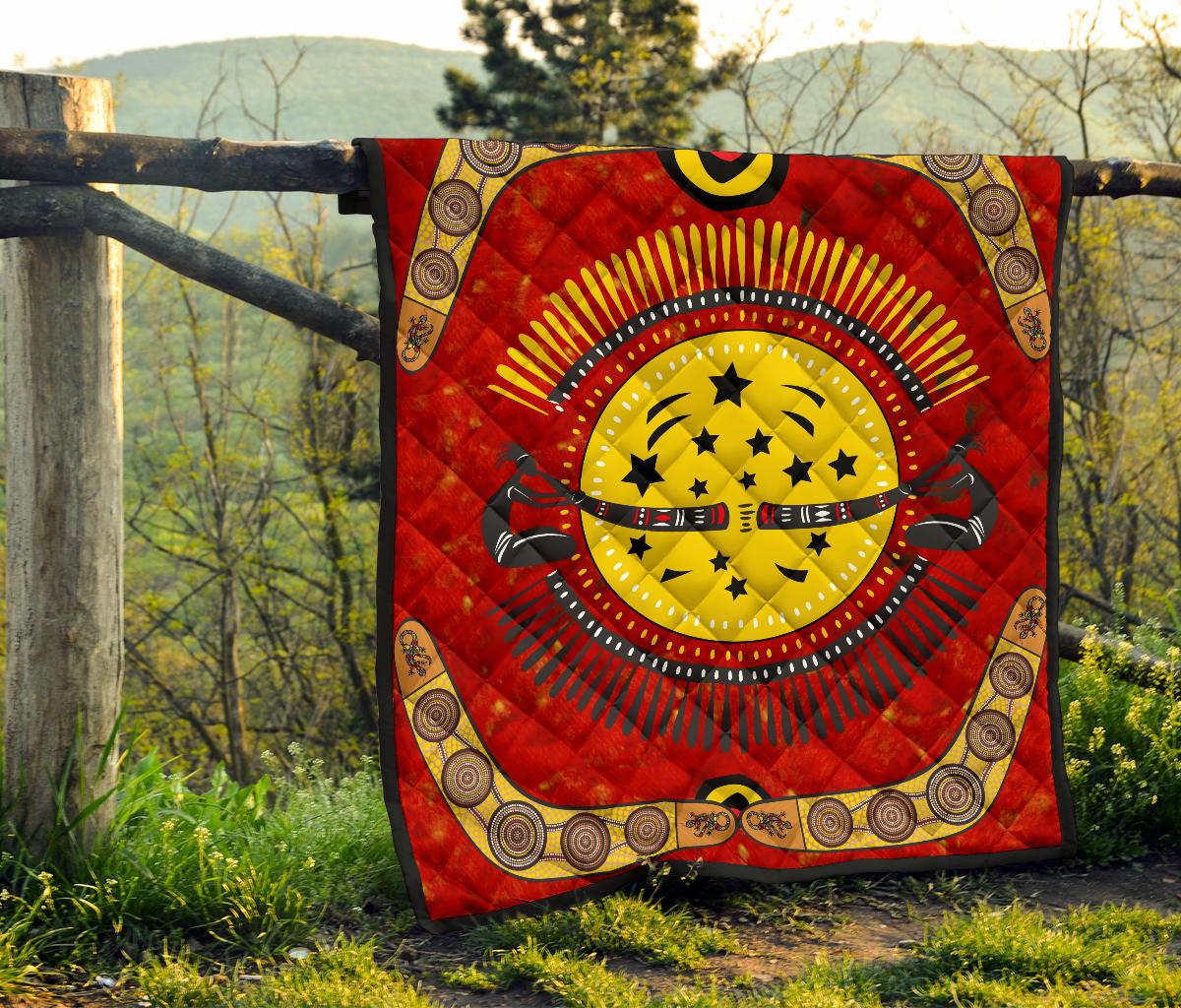 Aboriginal Premium Quilt - Aboriginal Boomerang