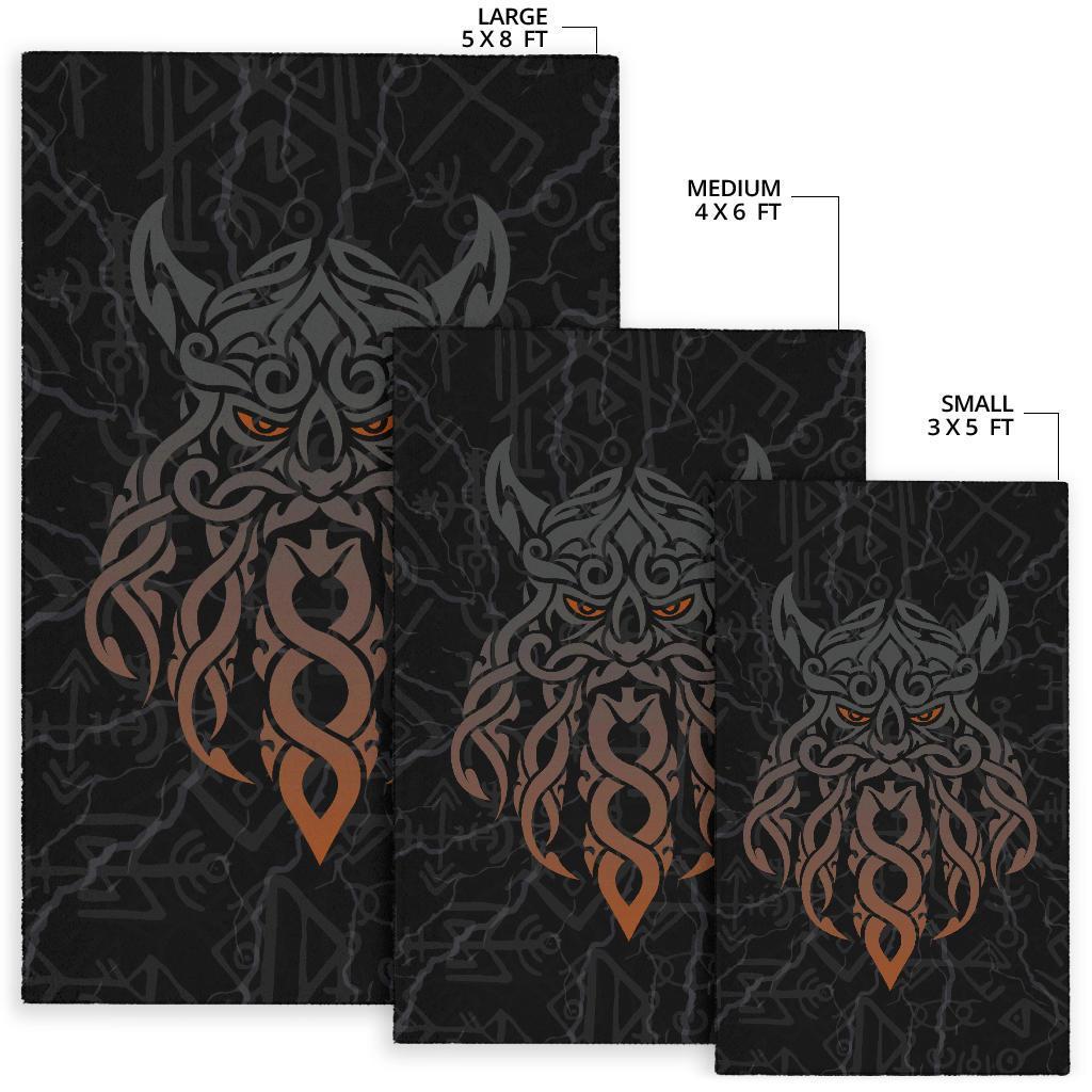 Viking Area Rug Odin God Furthark Tattoo Special Ver01