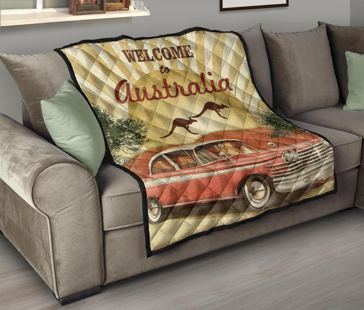 Premium Quilts - Retro Car Quilts Vintage Kangaroo