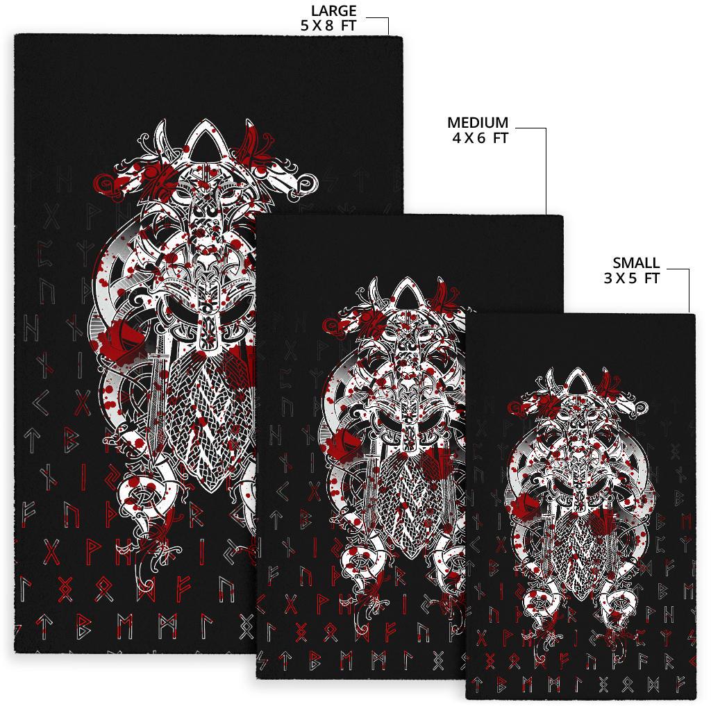 Viking Area Rug Tyr Tattoo Blood