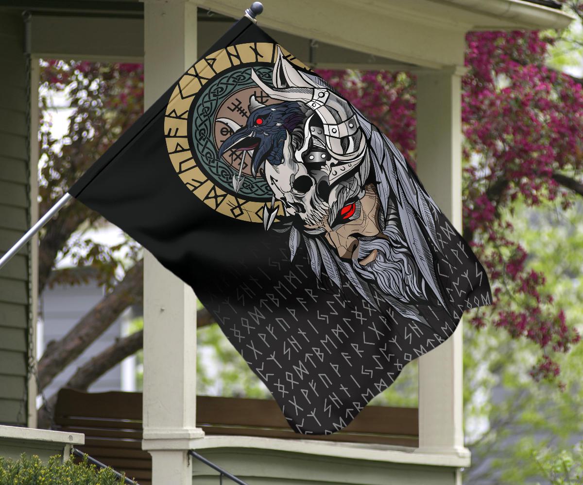 Viking Garden Flag Odin Raven