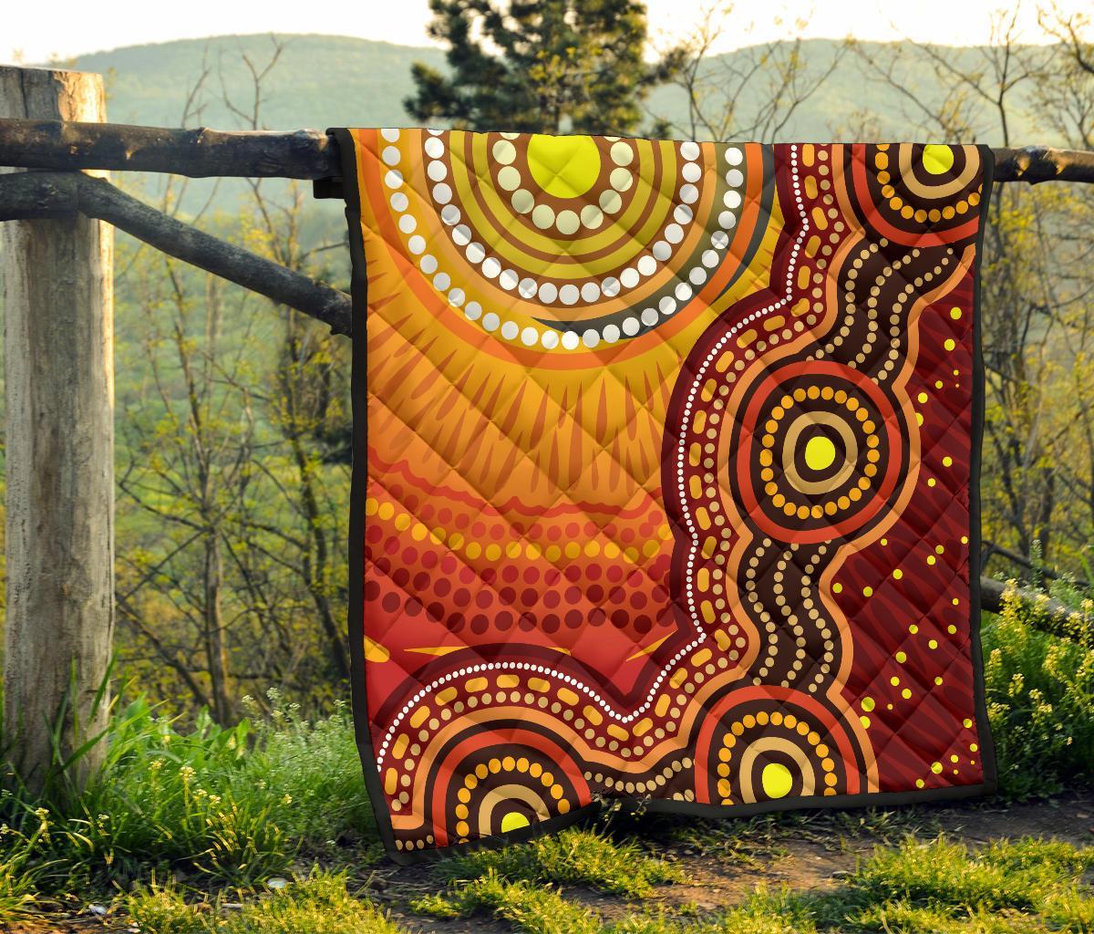 Aboriginal Premium Quilt - Sunrise Aboriginal Art