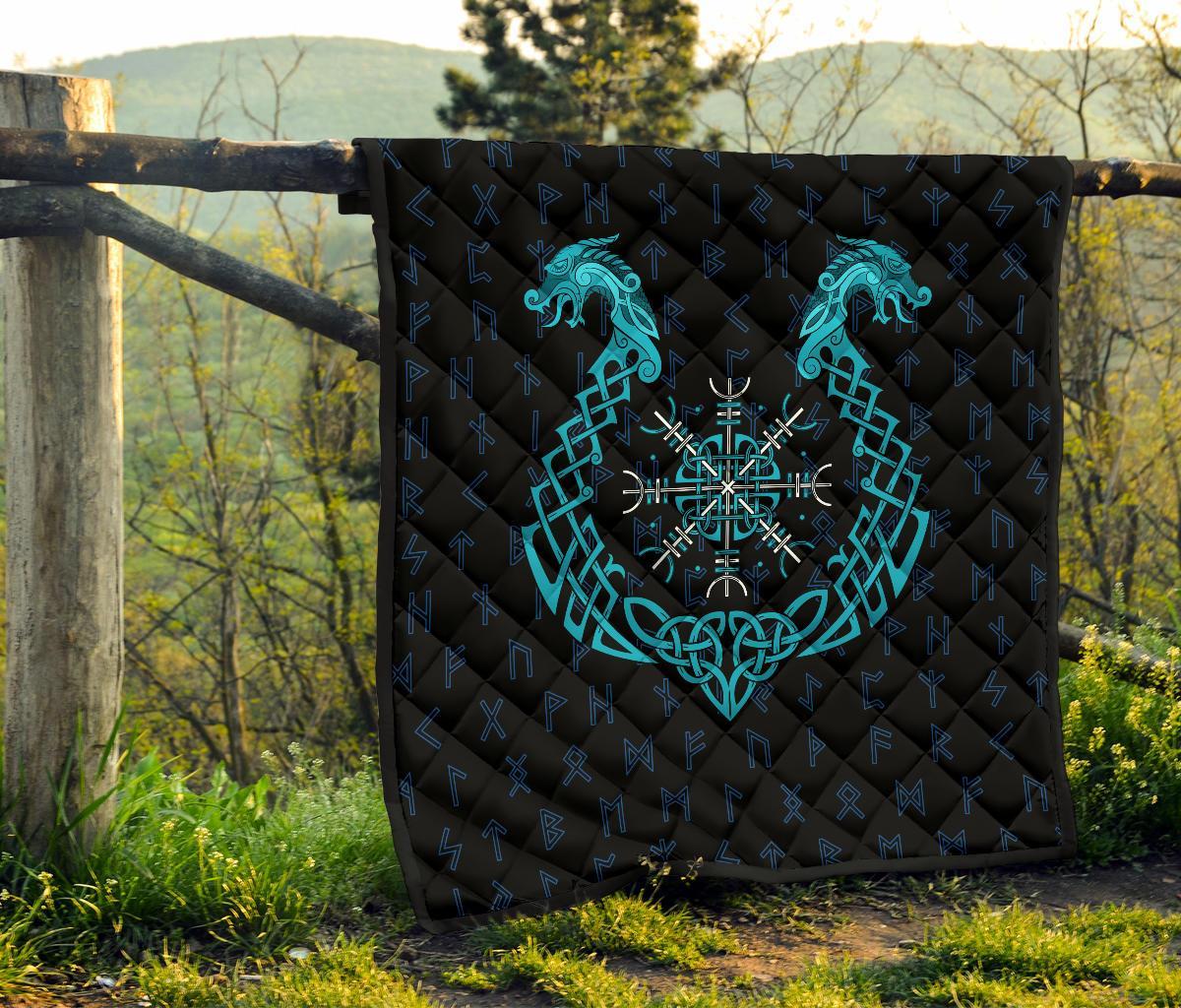 Viking Premium Quilt Aegishjalmur Helm Of Awe Blue Edition