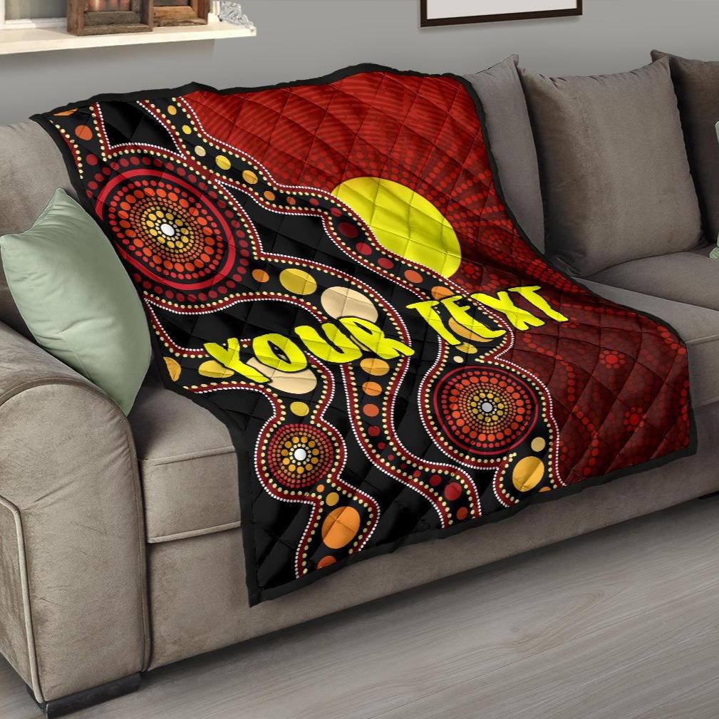 (Custom) Premium Quilt Australia Aboriginal Lives Matter Flag