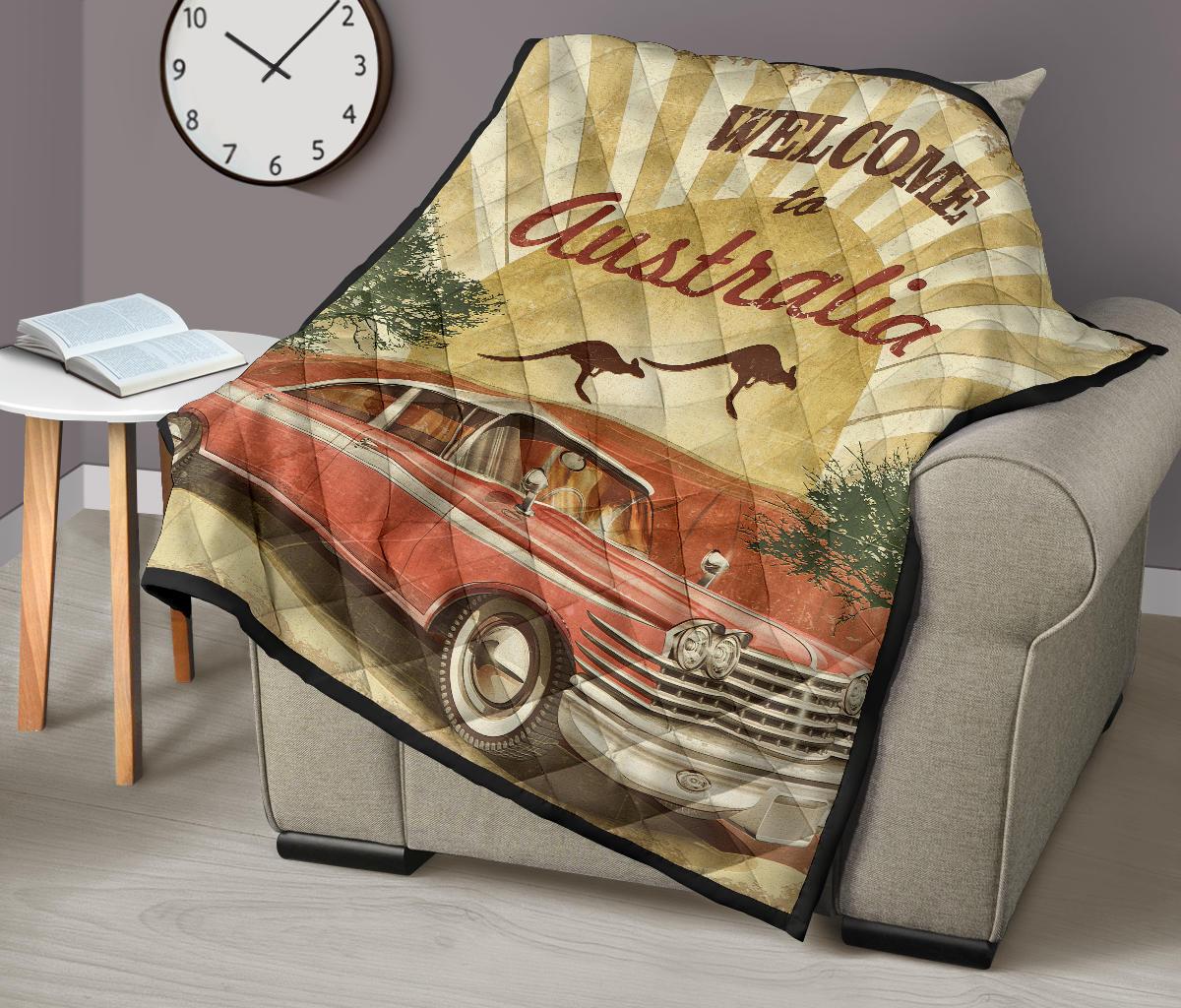 Premium Quilts - Retro Car Quilts Vintage Kangaroo