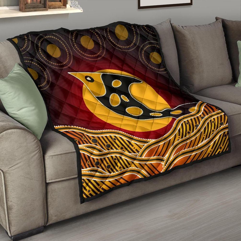 Premium Quilt - Aboriginal Dot Patterns Fish