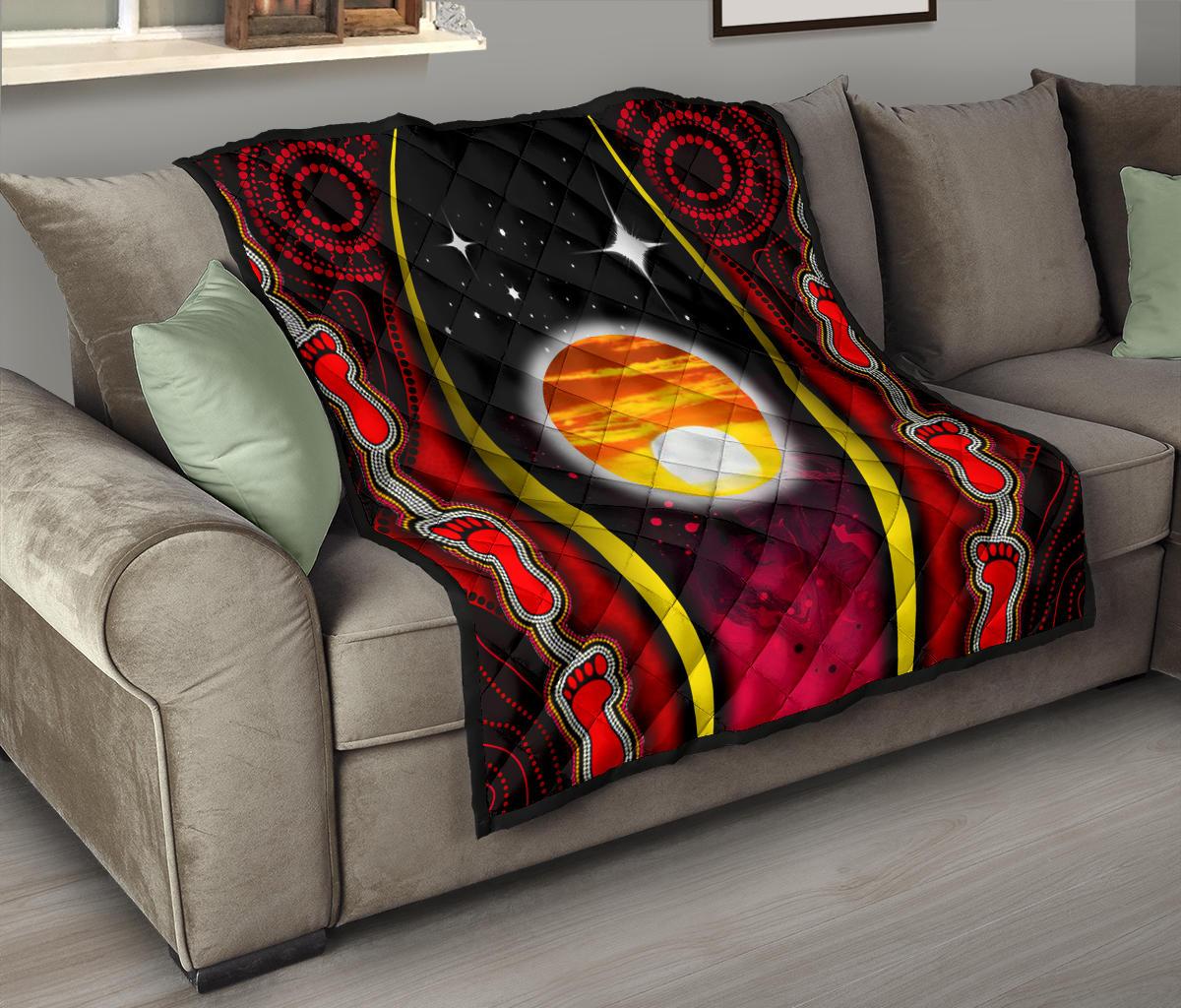 Premium Quilt - Australian Aboriginal Flags Symbolic Meaning