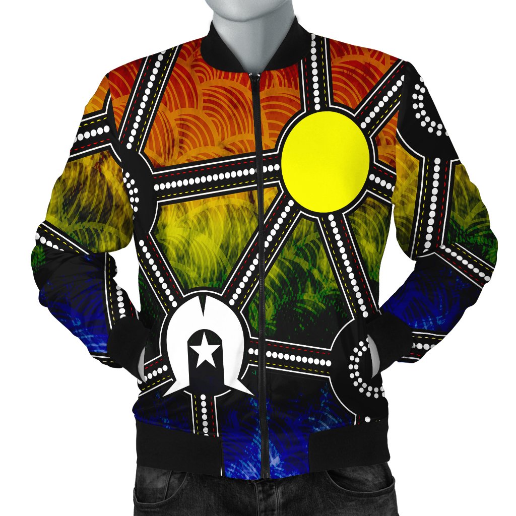 Naidoc Week 2021 Men Bomber Jacket , Aboriginal Geometric Style