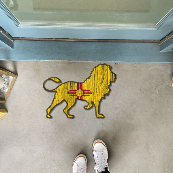 New Mexico Custom Shape Rubber Doormat Lion