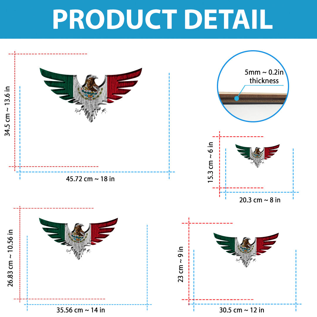 Mexico Custom Shape Wooden Sign Eagle