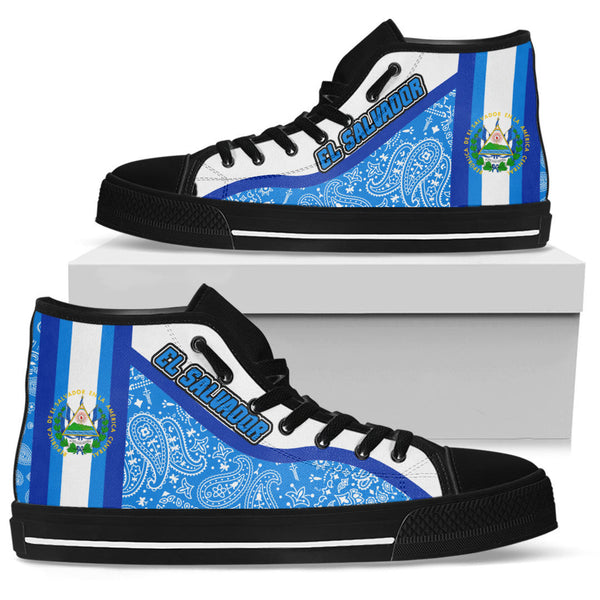 El Salvador High Top Shoes Paisley Bandana Style