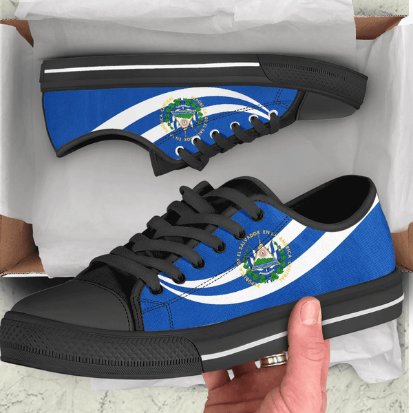 El Salvador Coat Of Arms & Flag Low Top Shoes