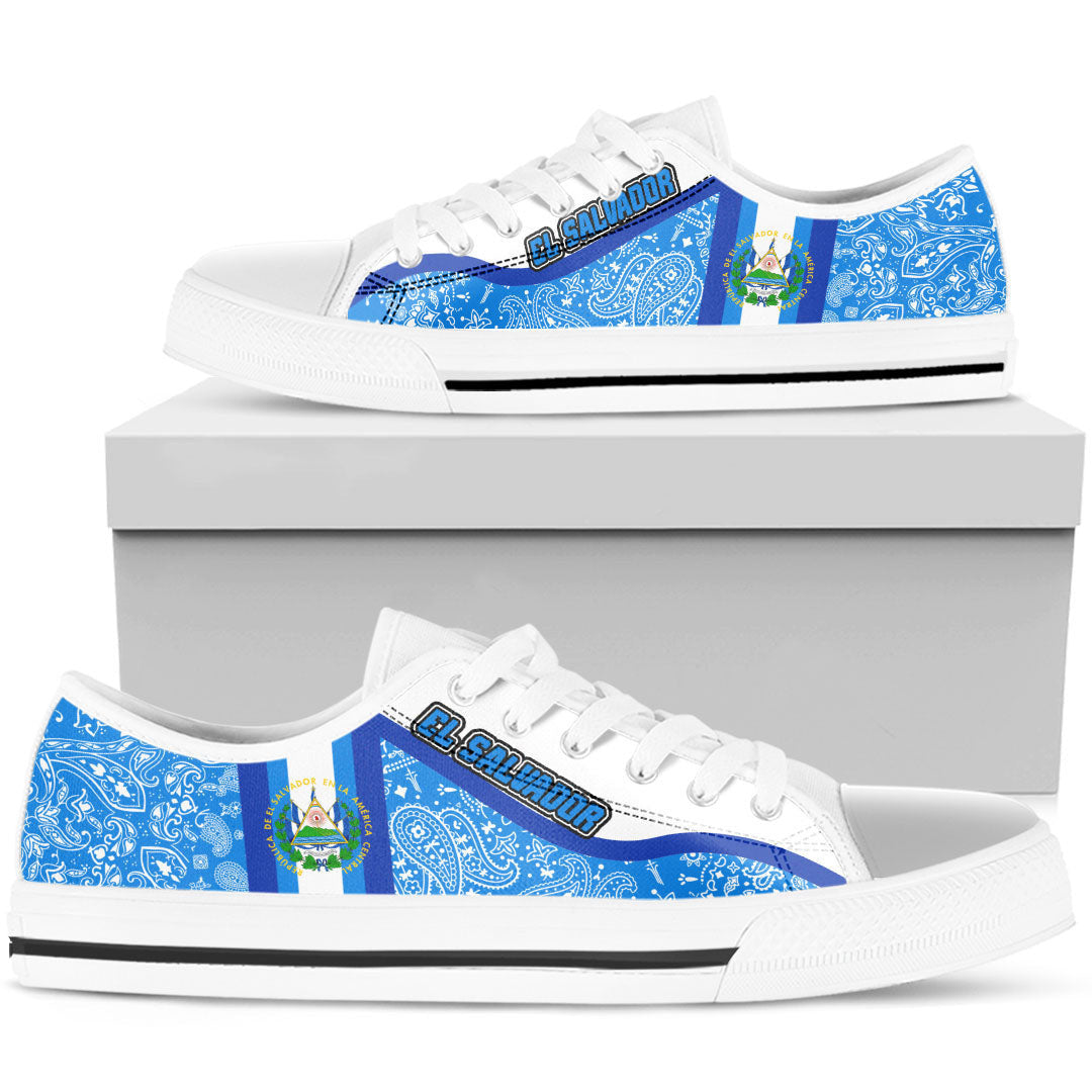 El Salvador Low Top Shoes Paisley Bandana Style