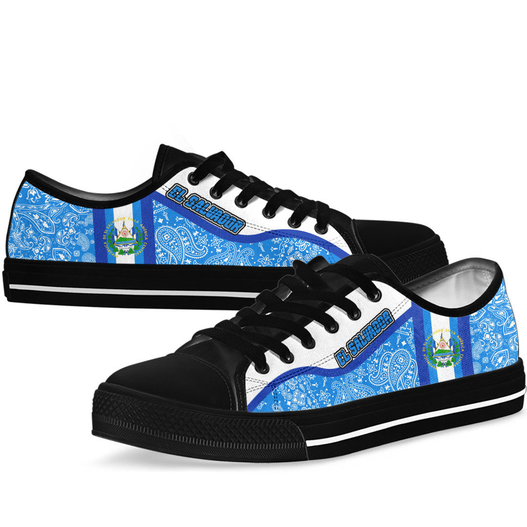 El Salvador Low Top Shoes Paisley Bandana Style