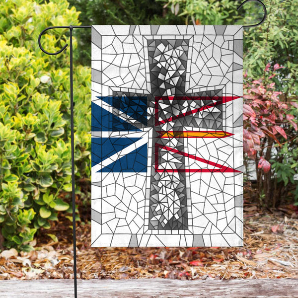 Canada Flag Of Newfoundland & Labrador Christian Flag Christian Cross Stained Glass