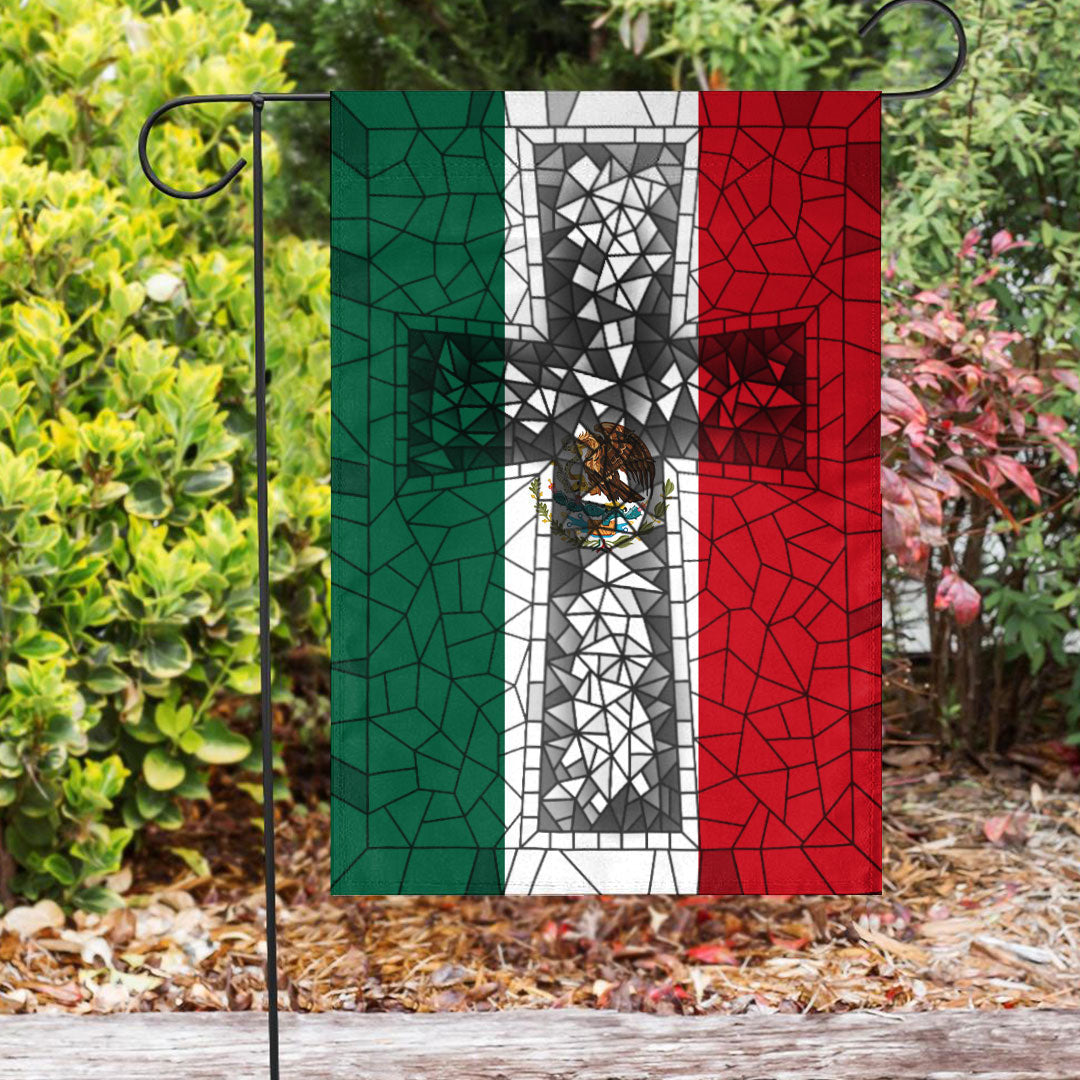 Mexico Christian Flag Christian Cross Stained Glass