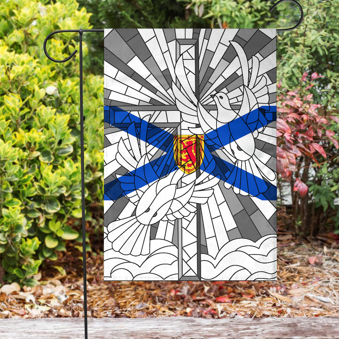 Canada Flag Of Nova Scotia Christian Flag Christian Cross With Doves Stained Glass