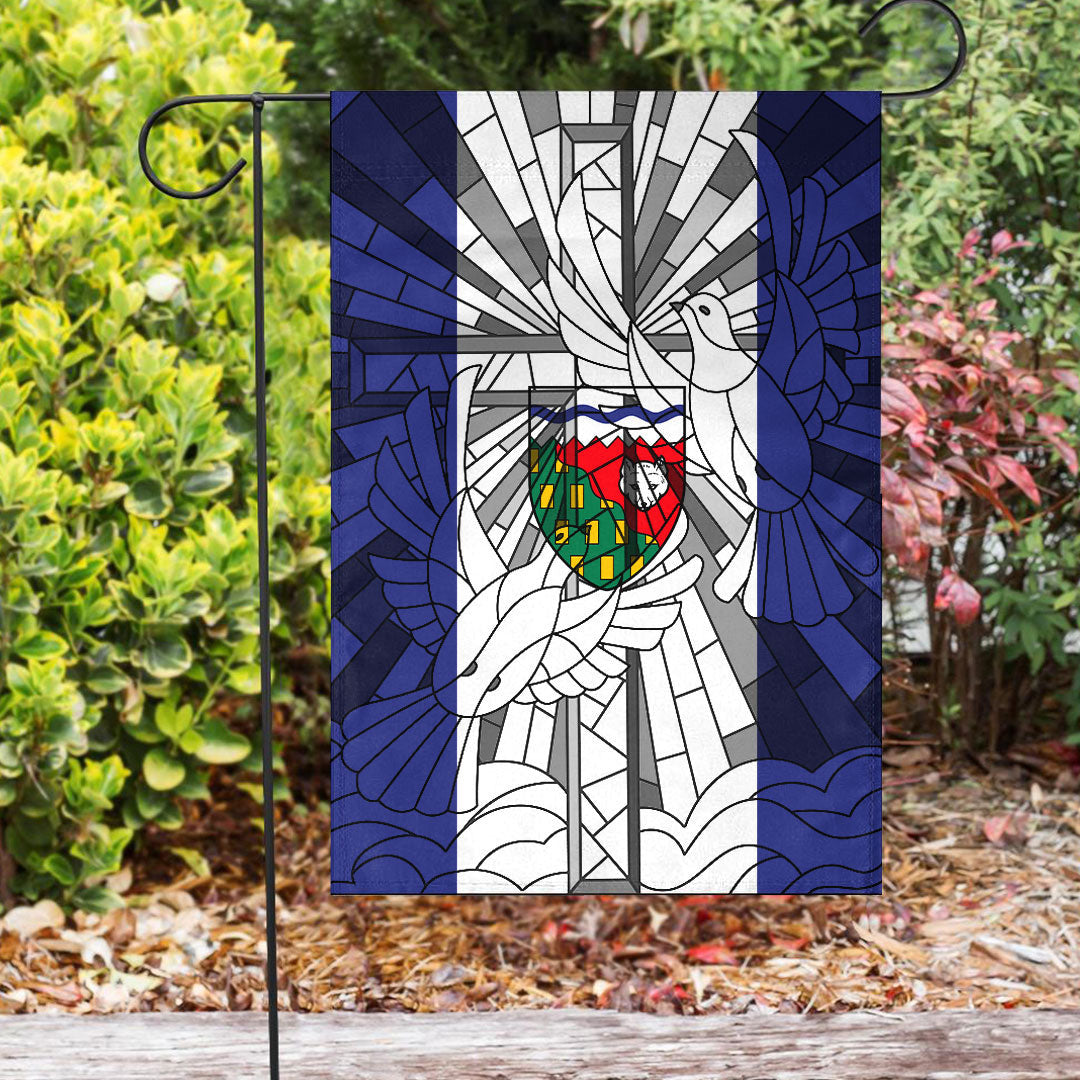 Canada Flag Of The Northwest Territories Christian Flag Christian Cross With Doves Stained Glass