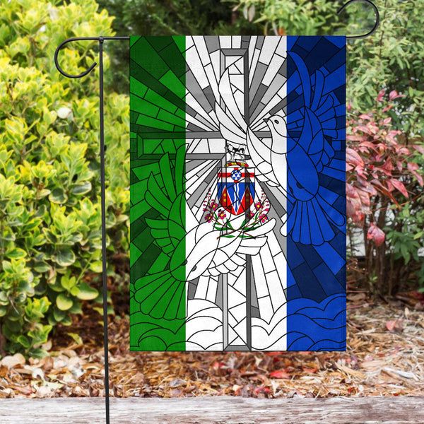 Canada Flag Of Yukon Christian Flag Christian Cross With Doves Stained Glass