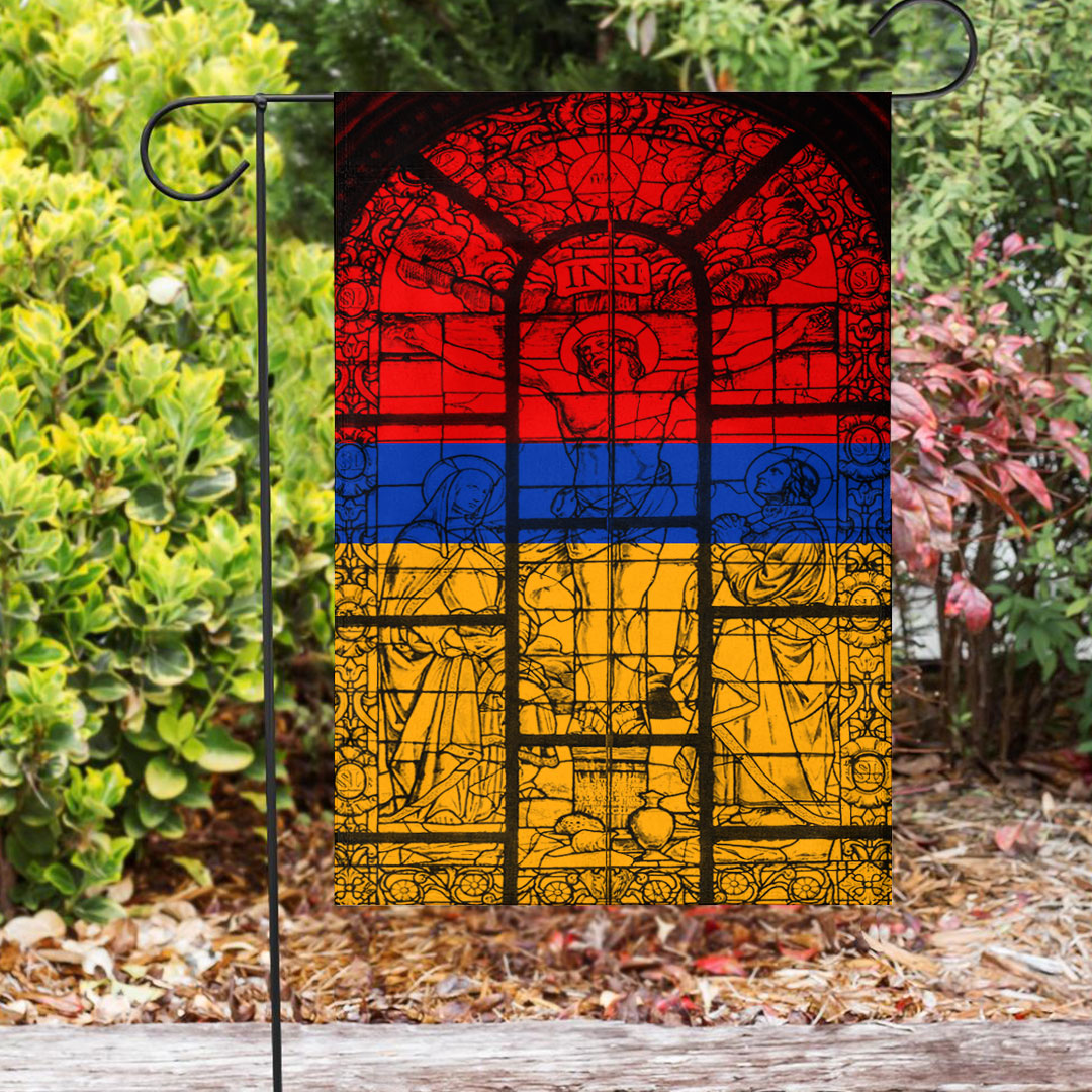 Armenia Christian Flag Crucifixion Jesus Stained Glass