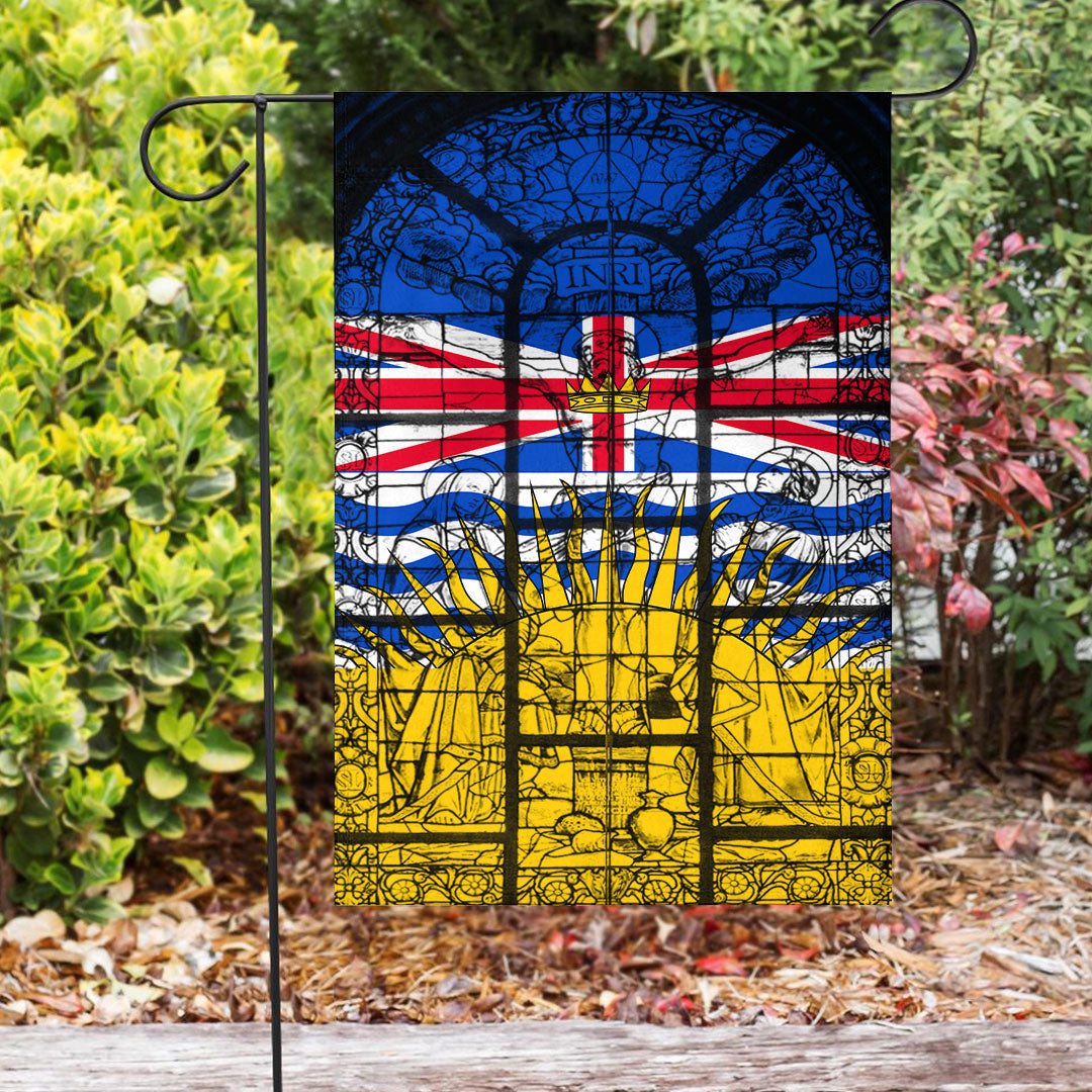 Canada Flag Of British Columbia Christian Flag Crucifixion Jesus Stained Glass