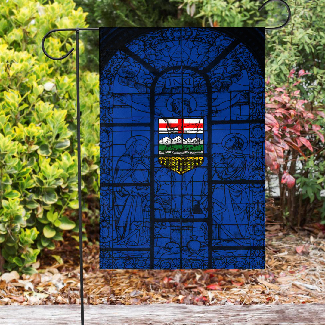 Canadian Jesus Canada Flag Of Alberta Christian Flag Crucifixion Jesus Stained Glass ...