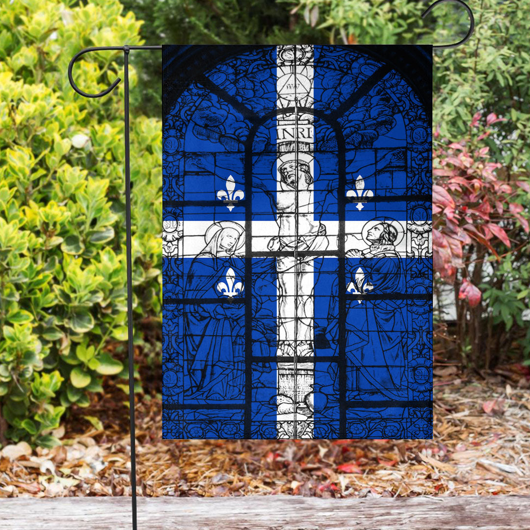 Canada Flag Of Quebec Christian Flag Crucifixion Jesus Stained Glass